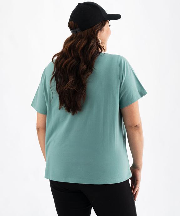 Tee-shirt manches courtes en coton imprimé femme grande taille vue3 - GEMO (G TAILLE) - GEMO