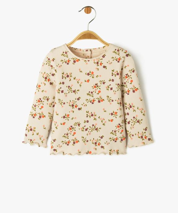Tee-shirt à manches longues à motifs fleuris bébé fille vue1 - GEMO(BEBE DEBT) - GEMO