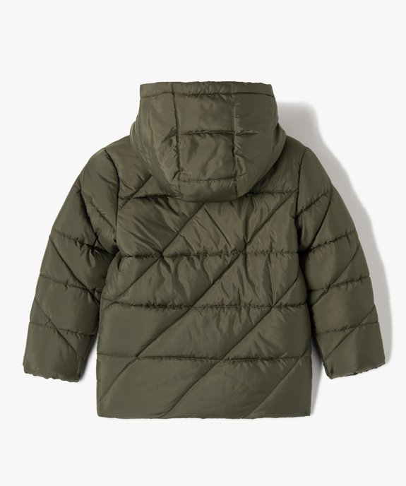 Blouson garçon matelassé à capuche en matière déperlante vue4 - GEMO 4G GARCON - GEMO