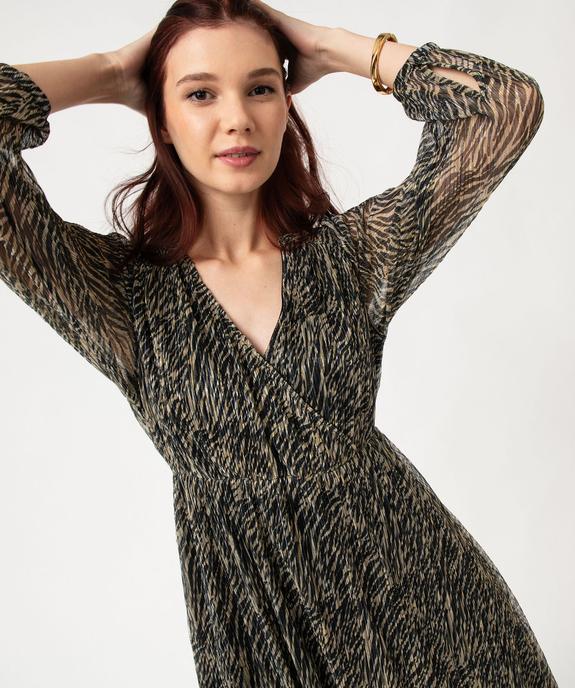 Robe longue en maille plissée brillante femme vue2 - GEMO(FEMME PAP) - GEMO