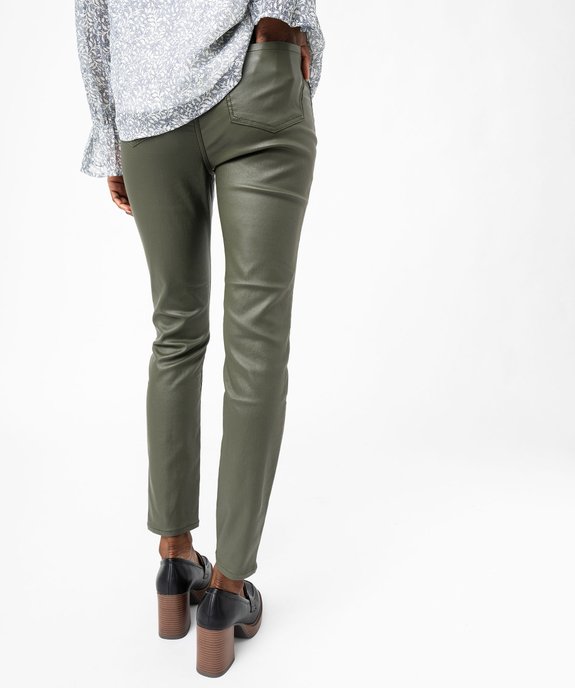 Pantalon skinny enduit push-up taille haute femme vue3 - GEMO 4G FEMME - GEMO