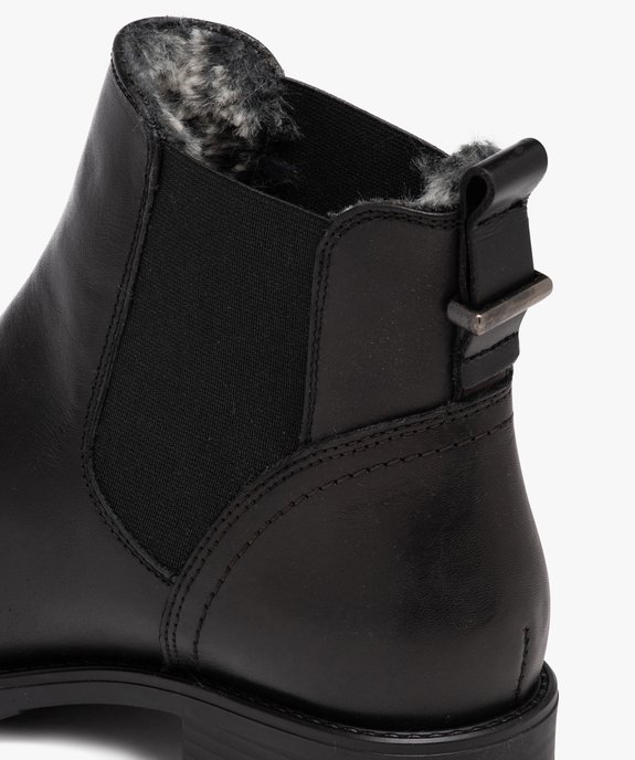Boots femme dessus en cuir uni et intérieur fourré - Taneo vue6 - TANEO - GEMO