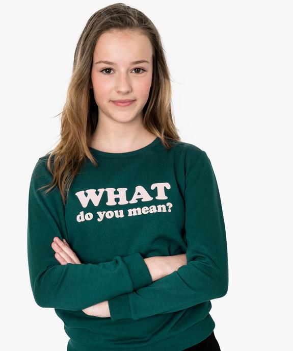 Sweat fille avec inscription floquée devant vue1 - GEMO (JUNIOR) - GEMO