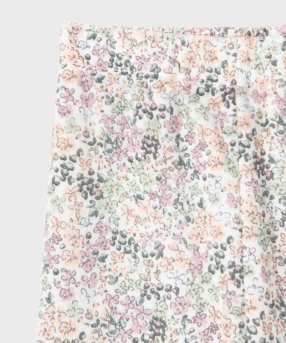 Pyjama en velours 2 pièces motif fleuri bébé vue3 - GEMO 4G BEBE - GEMO