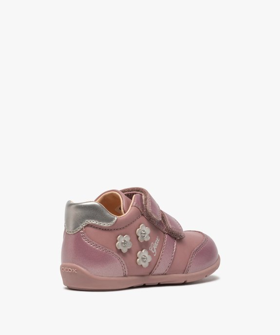 Chaussures bébé fille à scratch décor fleurs - Geox vue4 - GEOX - GEMO