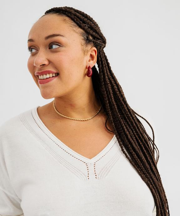 Pull col V en maille fine femme grande taille vue2 - GEMO (G TAILLE) - GEMO