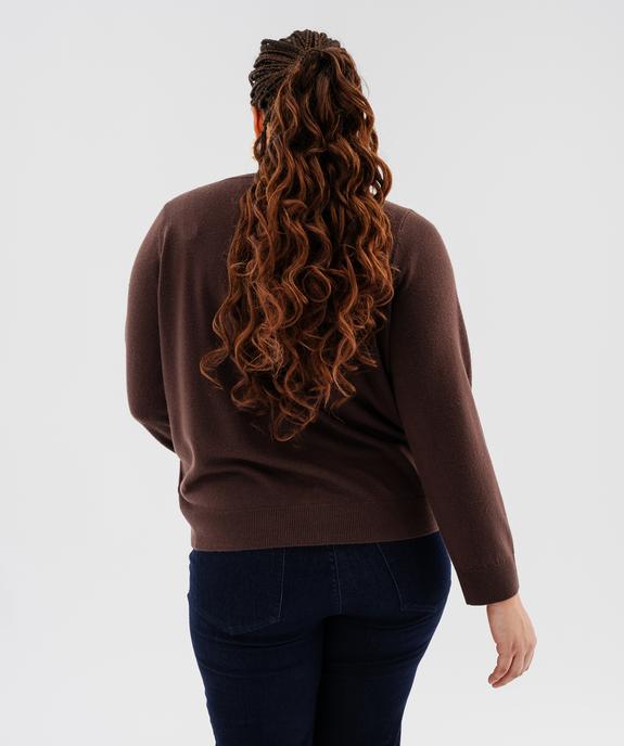 Gilet à col rond en maille fine femme grande taille vue4 - GEMO (G TAILLE) - GEMO