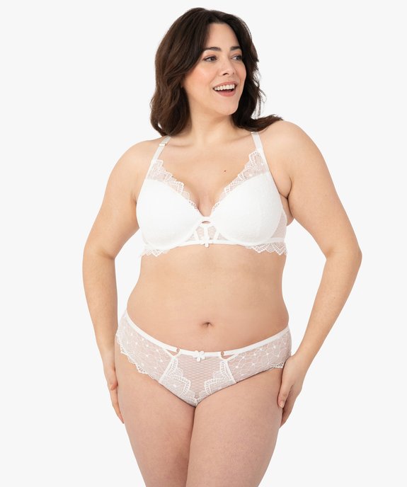 Shorty femme grande taille en dentelle avec ceinture fantaisie vue3 - GEMO(HOMWR FEM) - GEMO