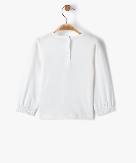 Tee-shirt bébé fille à manches longues volantées et motif pailleté vue3 - GEMO(BEBE DEBT) - GEMO