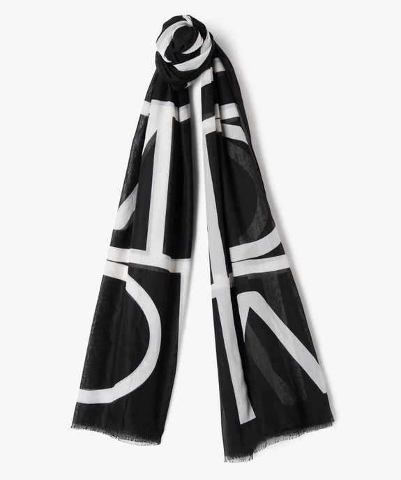 Foulard bicolore à motifs graphiques femme vue1 - GEMO (ACCESS) - GEMO