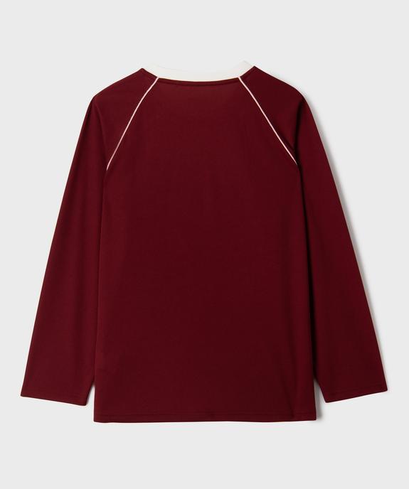 Maillot de sport en mesh imprimé à manches raglan fille - Camps United vue3 - CAMPS US - GEMO