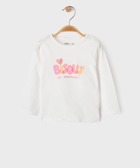 Tee-shirt manches longues imprimé bébé fille vue1 - GEMO(BEBE DEBT) - GEMO