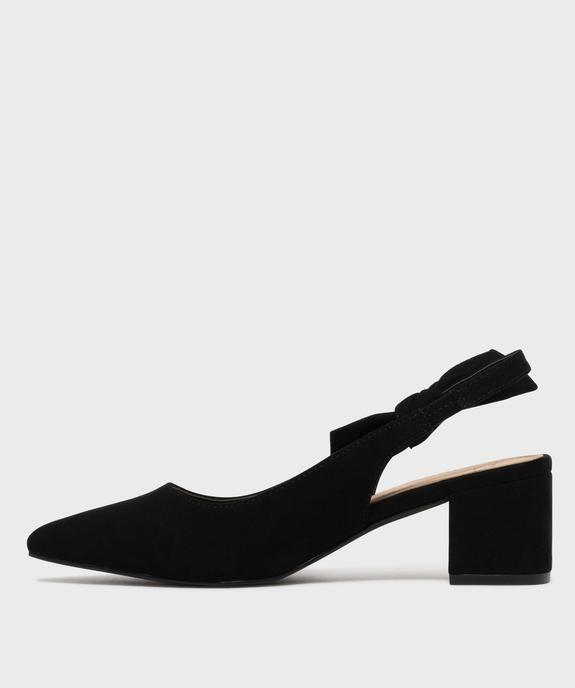 Escarpins slingbacks en suédine à talon large et bout pointu femme - Valentina Baldano vue3 - VALENTINA BALDA - GEMO