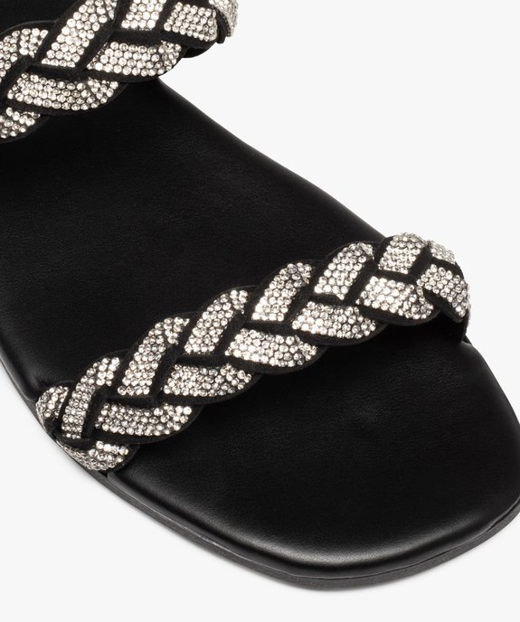 Mules femme à talon plat et brides strass tressées vue6 - GEMO (CASUAL) - GEMO