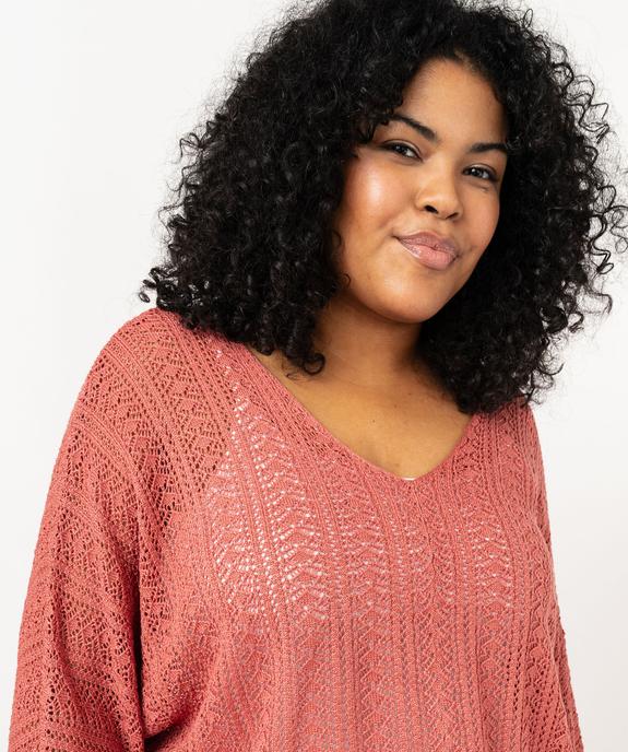 Pull ajouré en maille scintillante femme grande taille vue2 - GEMO (G TAILLE) - GEMO