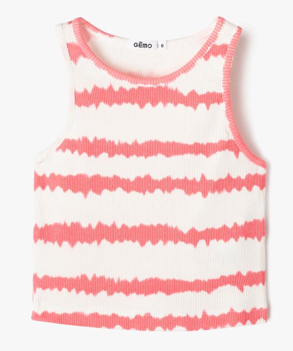 Débardeur imprimé en maille côtelée fille - GEMO (ENFANT) Débardeur imprimé en maille côtelée fille vue1 - GEMO (ENFANT) - GEMO