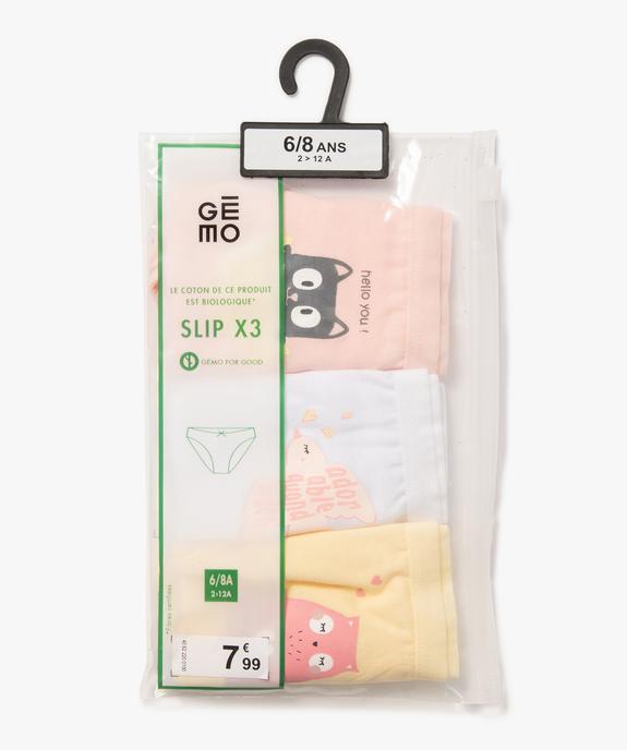 Culottes en coton stretch à motifs animaux fille (lot de 3) vue1 - GEMO 4G FILLE - GEMO