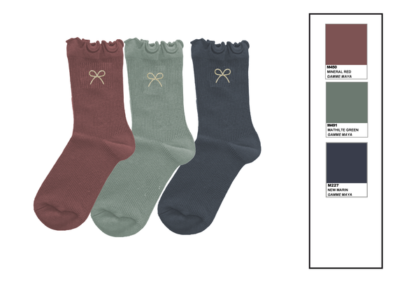 Chaussettes avec motif noeud et finitions froncées fille (lot de 3) - GEMO 4G FILLE Chaussettes avec motif noeud et finitions froncées fille (lot de 3) vue1 - GEMO 4G FILLE - GEMO