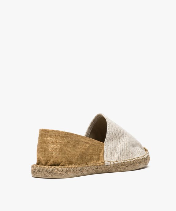 Espadrilles femme bicolores avec paillettes vue4 - GEMO (PLAGE) - GEMO