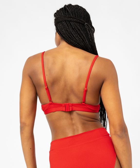 Haut de maillot de bain forme corbeille en maille gaufrée femme vue3 - GEMO (PLAGE) - GEMO