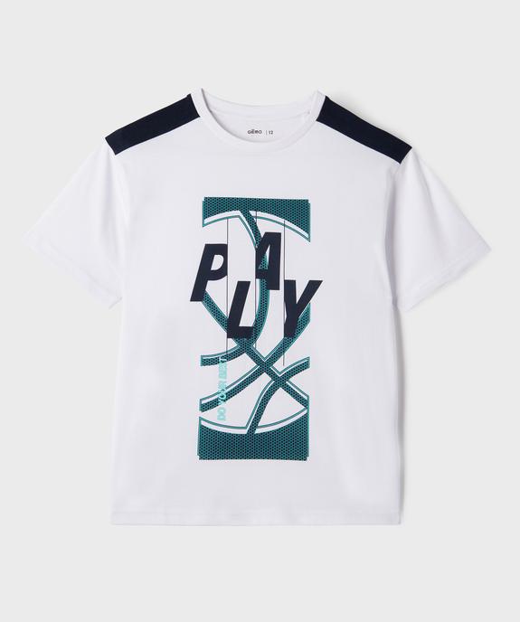 Tee-shirt de sport à manches courtes avec motif garçon vue1 - GEMO (JUNIOR) - GEMO