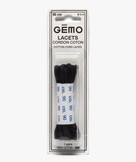 Lacets ronds en coton uni 90 cm vue1 - GEMO(ENTRETIEN) - GEMO