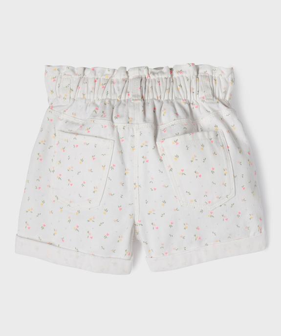 Short en toile de coton imprimée avec taille paperbag fille vue7 - GEMO (ENFANT) - GEMO