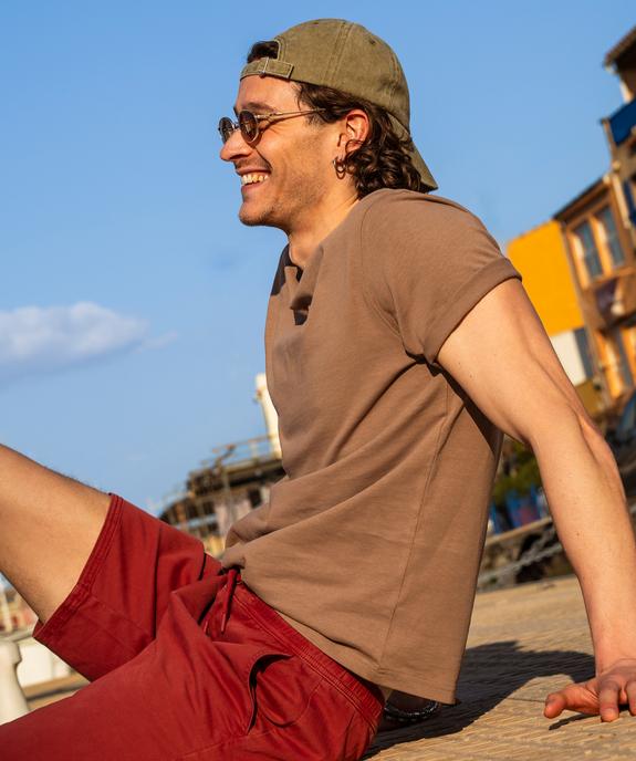 Tee-shirt à manches courtes et col V homme vue4 - GEMO 4G HOMME - GEMO