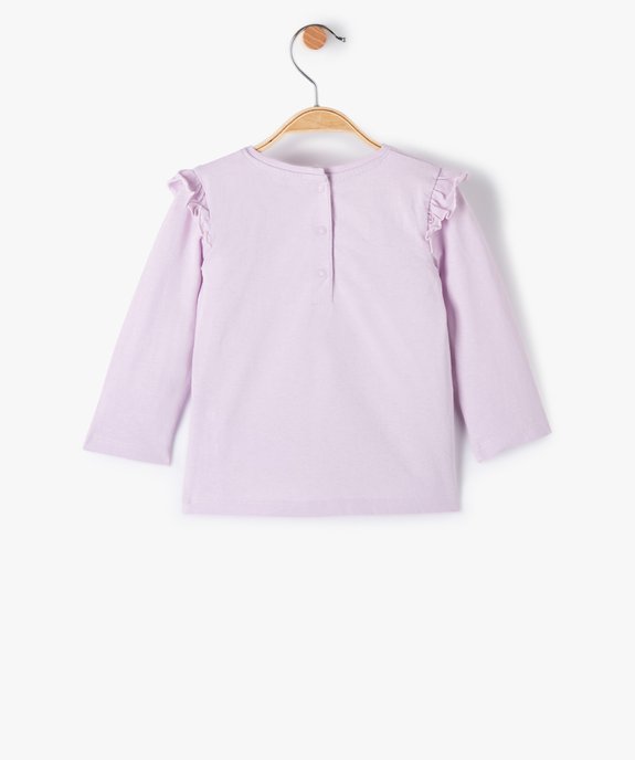 Tee-shirt bébé fille à volants et détails irisés - LuluCastagnette vue3 - LULUCASTAGNETTE - GEMO