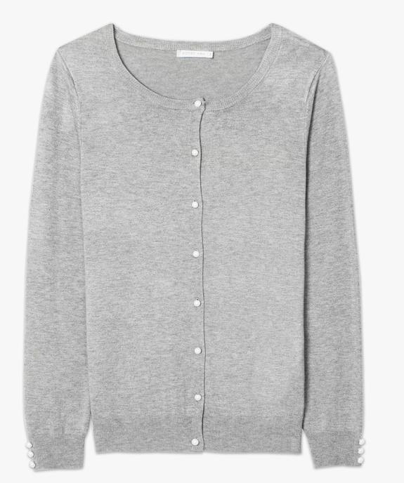 Gilet en viscose col rond et boutons fantaisie vue4 - GEMO(FEMME PAP) - GEMO
