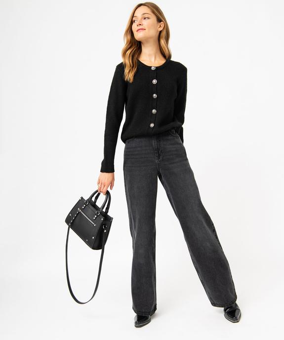 Gilet en grosse maille et boutons gravés femme vue5 - GEMO(FEMME PAP) - GEMO