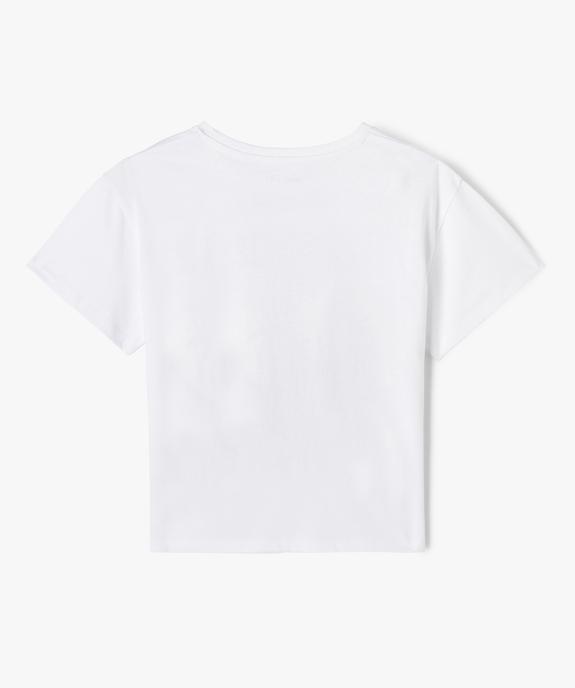 Tee-shirt à manches courtes avec motif estival fille vue3 - GEMO 4G FILLE - GEMO