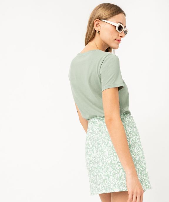 Tee-shirt à manches courtes et col rond femme vue3 - GEMO(FEMME PAP) - GEMO