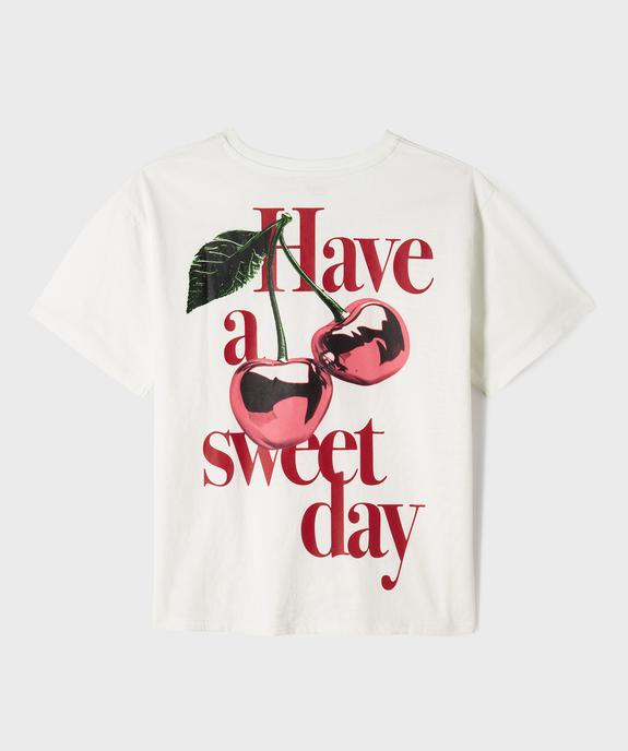 Tee-shirt manches courtes avec motif XXL dans le dos fille vue3 - GEMO 4G FILLE - GEMO