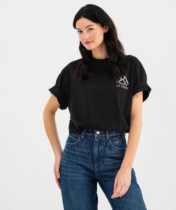 Haut de pyjama avec motif poitrine et dos mixte vue4 - GEMO 4G FEMME - GEMO