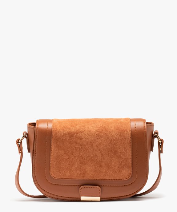 Sac femme besace avec rabat en velours vue1 - GEMO (ACCESS) - GEMO