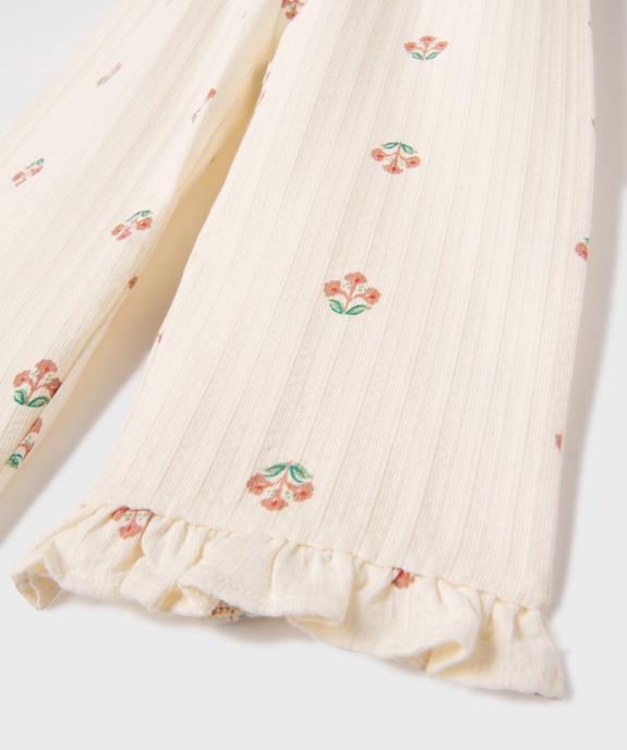 Pantalon en coton imprimé avec volants dans le bas bébé fille vue3 - GEMO(BEBE DEBT) - GEMO