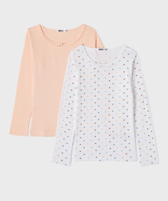 Tee-shirt manches longues fille (lot de 2) vue1 - GEMO 4G FILLE - GEMO