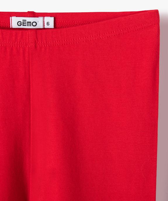Legging 7/8ème uni à taille élastiquée fille vue5 - GEMO (ENFANT) - GEMO