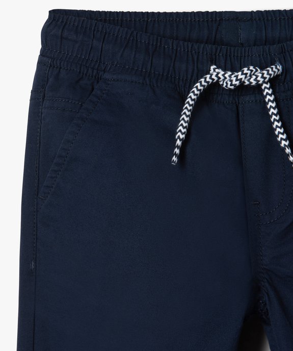 Pantalon garçon en toile avec taille et chevilles élastiquées vue2 - GEMO 4G GARCON - GEMO