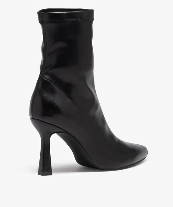 Boots femme unies à talon haut avec col élastique vue4 - GEMO(URBAIN) - GEMO