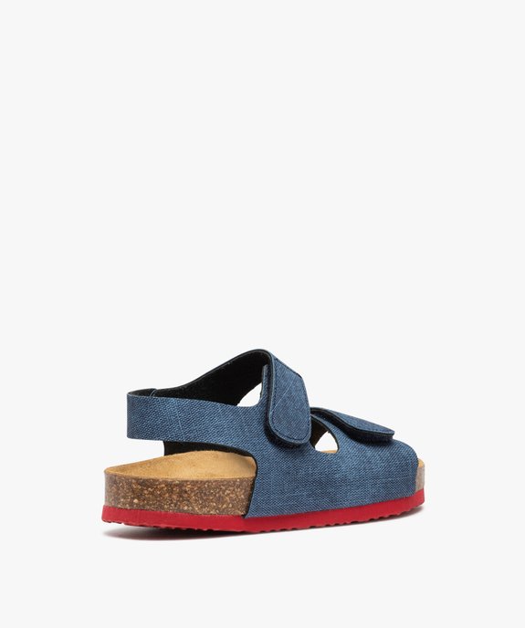 Sandales garçon imitation denim à brides scratch vue4 - GEMO (ENFANT) - GEMO