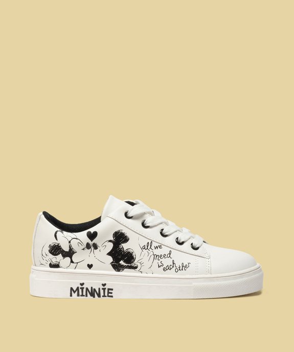Baskets fille à lacets avec dessin Mickey et Minnie vue2 - MINNIE - GEMO