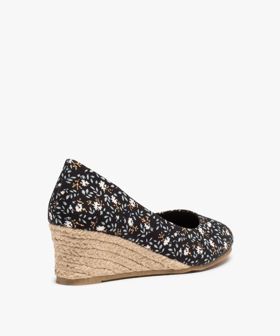 Escarpins femme en toile et talon compensé en corde vue4 - GEMO(URBAIN) - GEMO