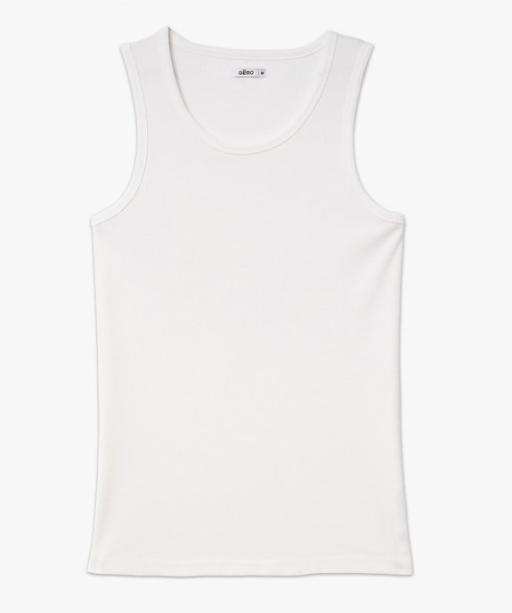 Débardeur uni en maille côtelée homme vue4 - GEMO 4G HOMME - GEMO