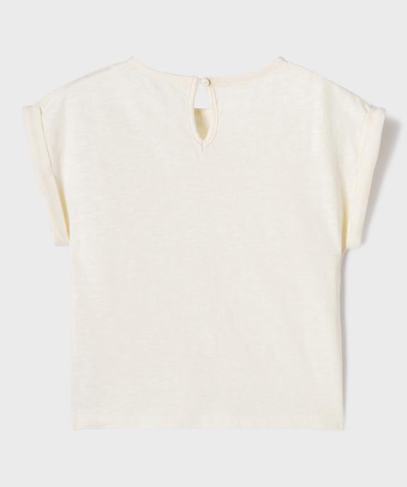 Tee-shirt manches courtes loose à plastron fille vue3 - GEMO 4G FILLE - GEMO