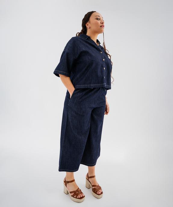 Chemise manches courtes en jean brut femme grande taille vue4 - GEMO (G TAILLE) - GEMO