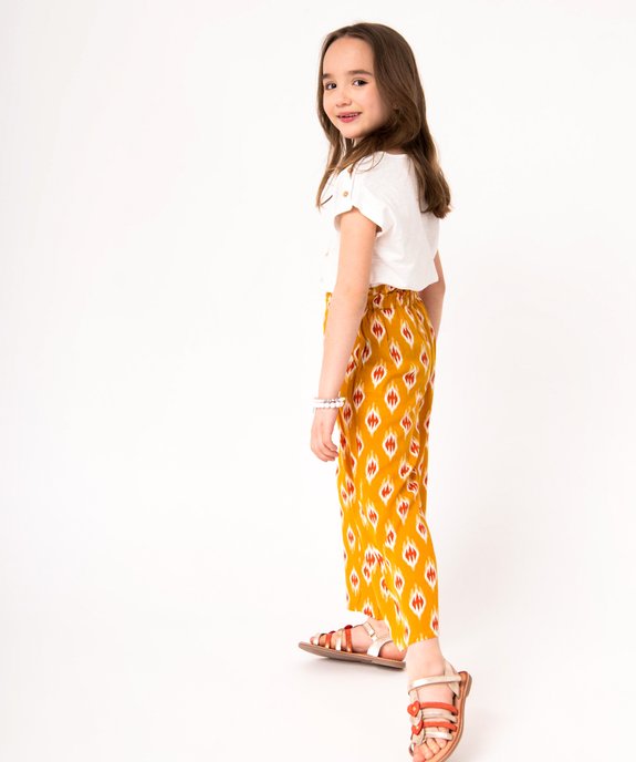Pantalon fille ample en maille fluide à motifs vue6 - GEMO 4G FILLE - GEMO