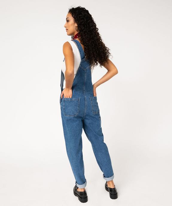 Salopette en jean coupe mom femme vue3 - GEMO 4G FEMME - GEMO