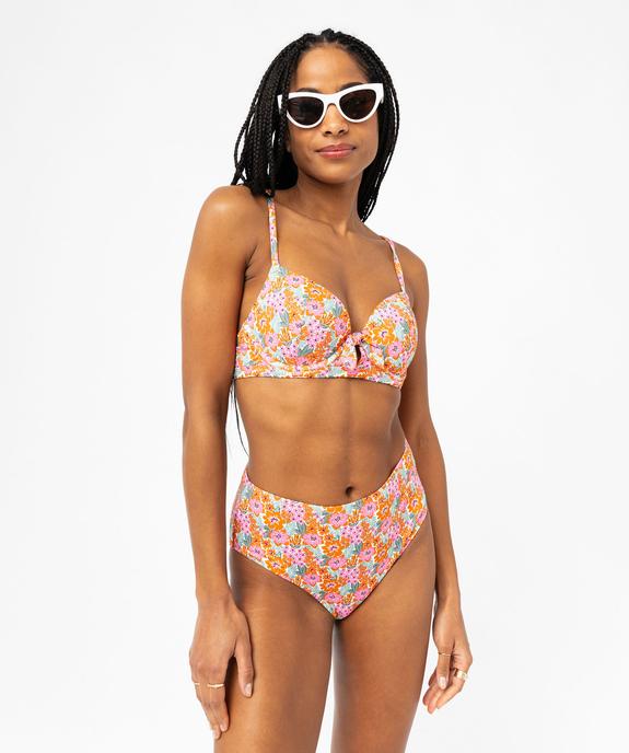 Haut de maillot de bain corbeille à motifs fleuris femme vue3 - GEMO 4G FEMME - GEMO